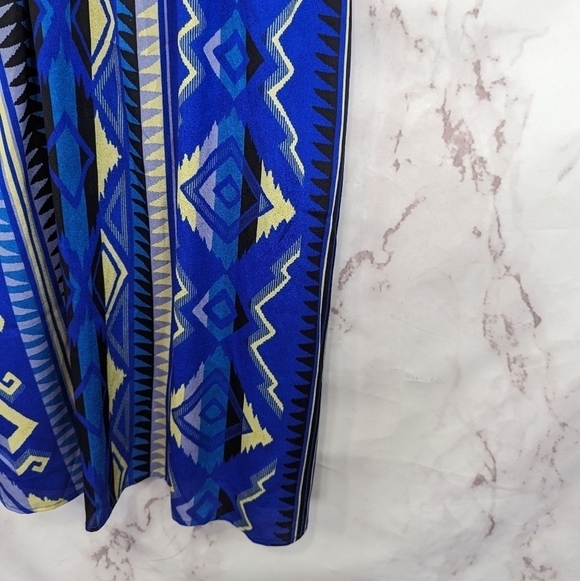 Yumi Kim Dress Womens Large Aztec Southwestern Blue Mini Sun Summer Spaghetti - Picture 4 of 11